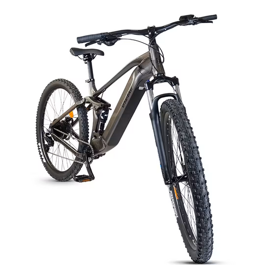 URBANBIKER UB400B Vollgefedertes E-Mountainbike | Reichweite bis zu 140 km | Grau