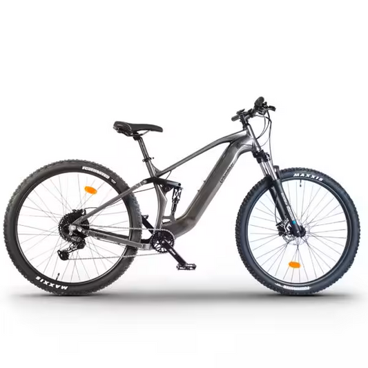 URBANBIKER UB400B Vollgefedertes E-Mountainbike | Reichweite bis zu 140 km | Grau