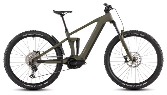 VTT Électrique Tout-Suspendu Cube Stereo Hybrid One44 Pro 800 12V 800 Wh Bosch 100 Nm 29'' Vert Dusty Olive 2026